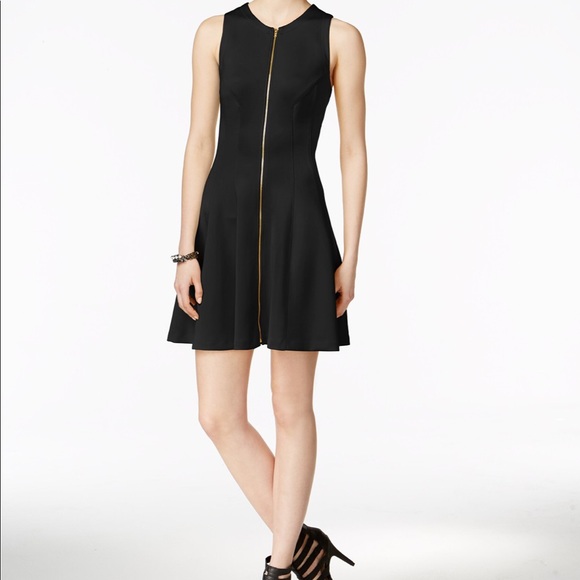 zip front fit and flare dress